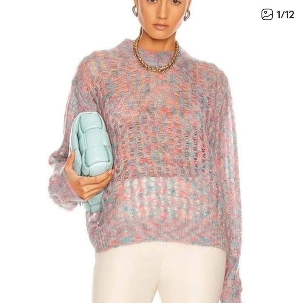 New Acne Studios Kobina Blue Pink Mohair Sweater XS